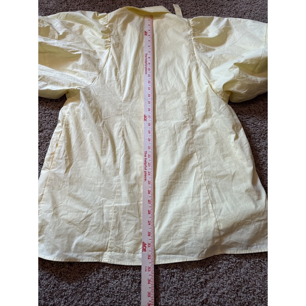 Reminiscence Yellow Statemebtbsleeve Mini Shirt Dress Size Large - Picture 9 of 9